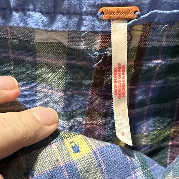 Free People Multicolor Plaid Capri Pants - Picture 4 of 5